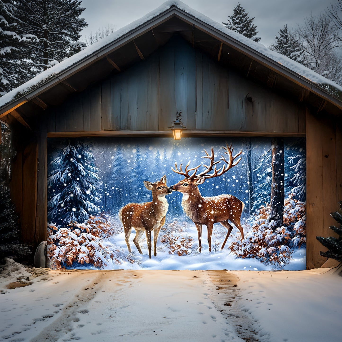 Lorva Deer Garage Door Banner Decoration The Silent Glade