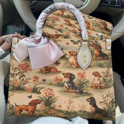 Lorva Dachshund Leather Bag Whimsy Meadow Hounds