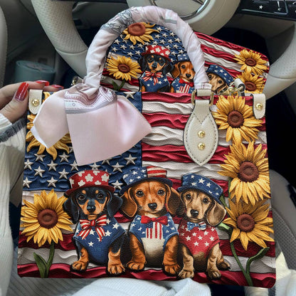 Lorva Dachshund Leather Bag Doxies for America