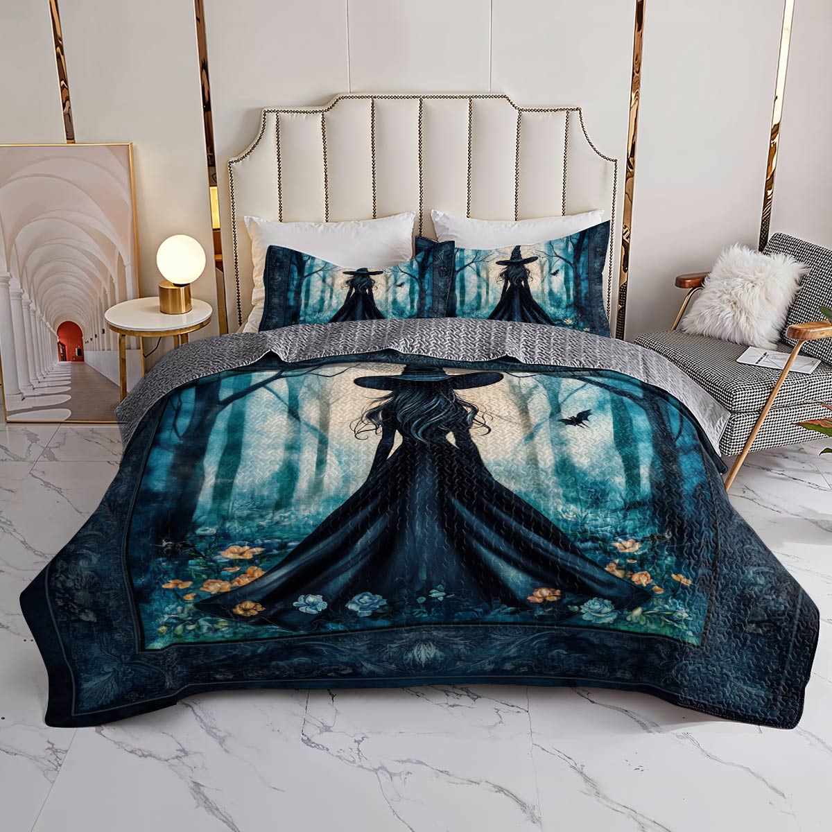 Witch Lorva All Season Quilt 3-Piece Set Enchanted Forest Witch