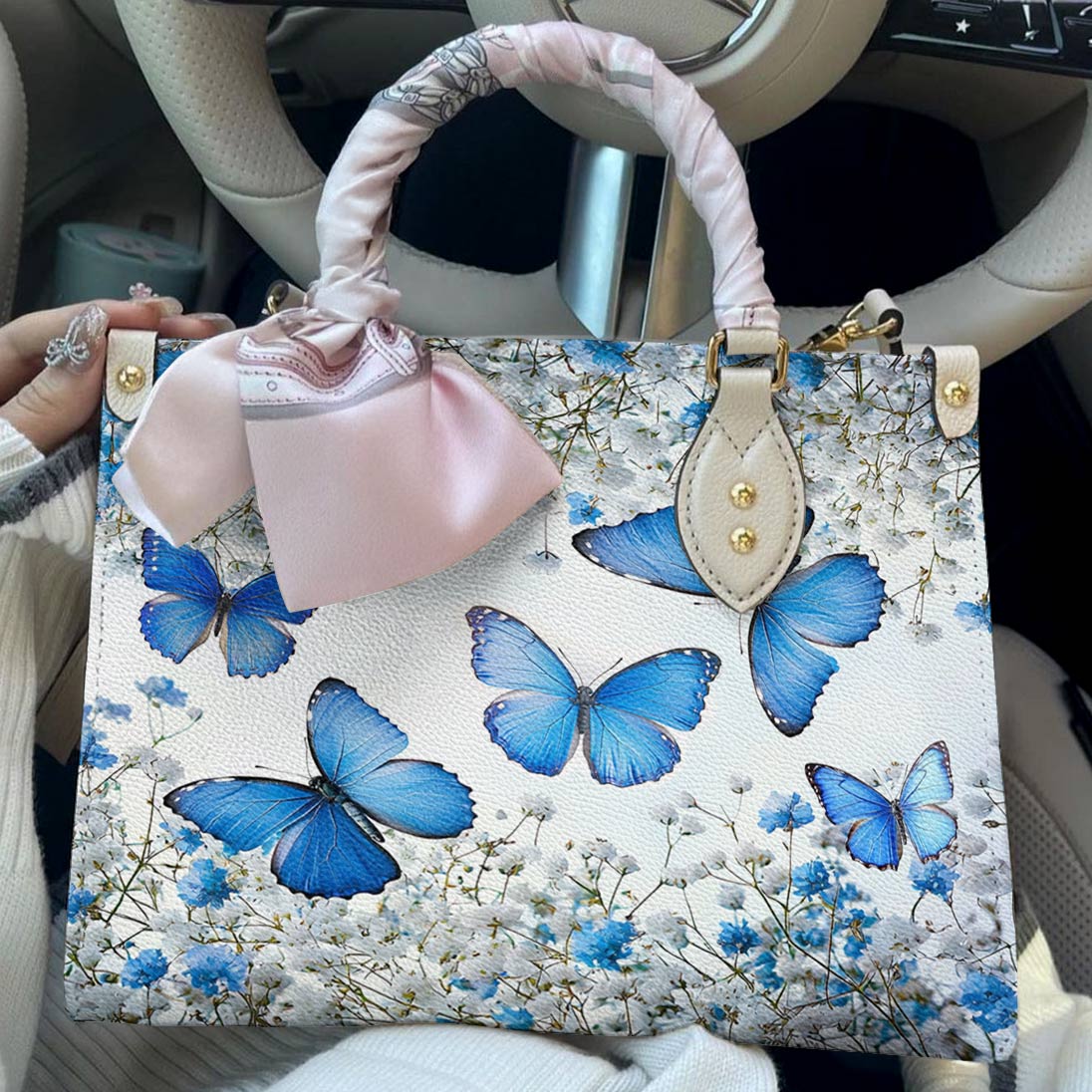 Lorva Butterfly Leather Bag Morning Sky