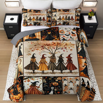 Witch Lorva All Season Quilt 3-Piece Set Autumn Witch Gathering