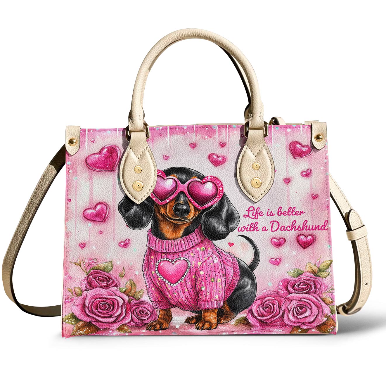 Lorva Dachshund Leather Bag Doxie In Love