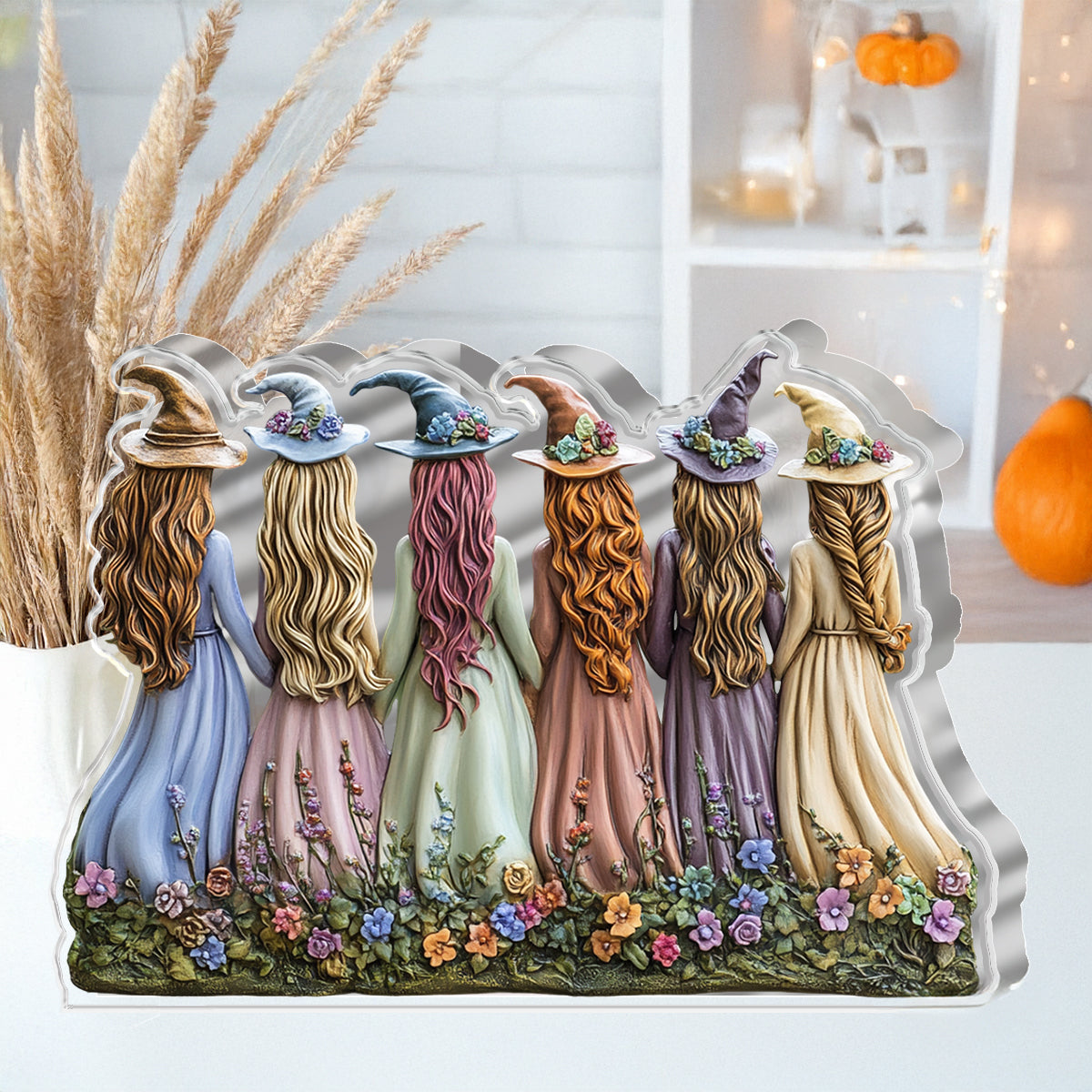 Witch Custom Shaped 2D Print Acrylic Plaque Witches in Bloom