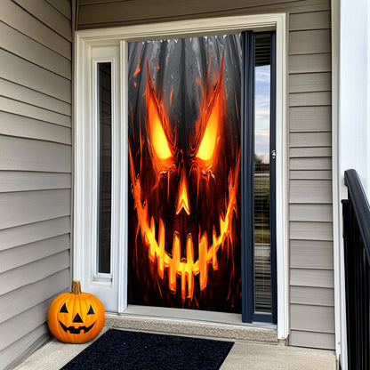Lorva Halloween Door Cover Horror Pumpkin Face