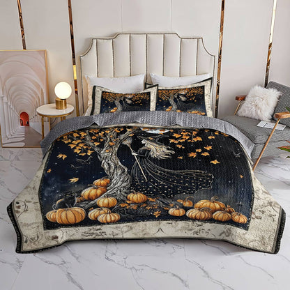 Witch Lorva All Season Quilt 3-Piece Set Moonlit Pumpkin Witch
