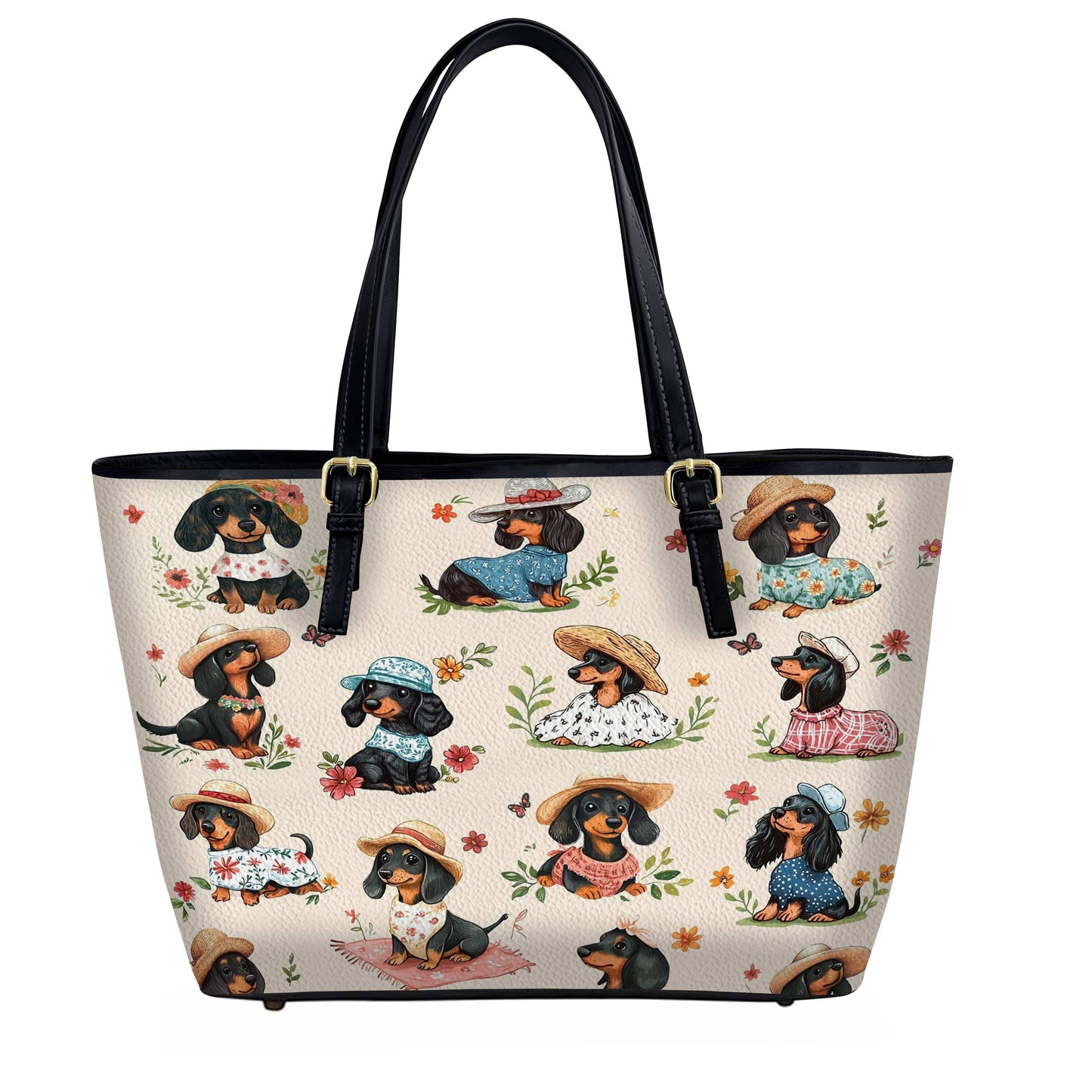 Lorva Leather Tote Bag Picnic Doxies