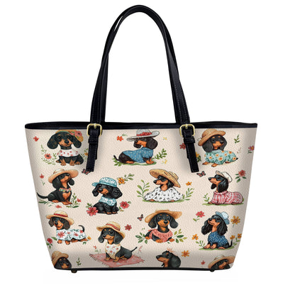 Lorva Leather Tote Bag Picnic Doxies