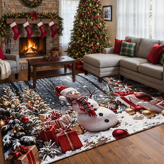 Lorva Snowman Christmas Area Rug Festive Lovely