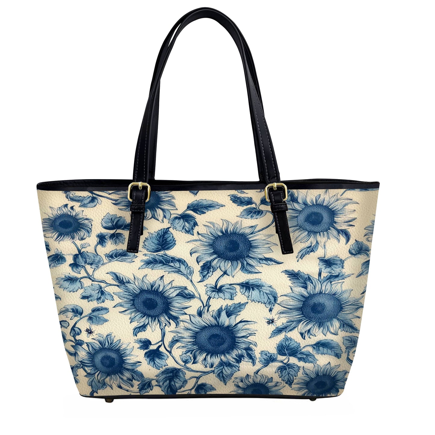 Lorva Sunflower Leather Tote Bag Azure Grace