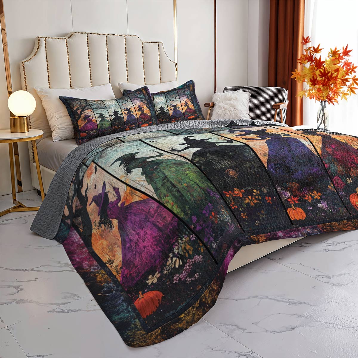 Witch Lorva All Season Quilt 3-Piece Set Shadow Witches