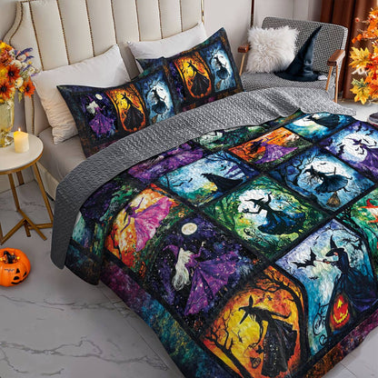 Witch Lorva All Season Quilt 3-Piece Set Moonlit Witches