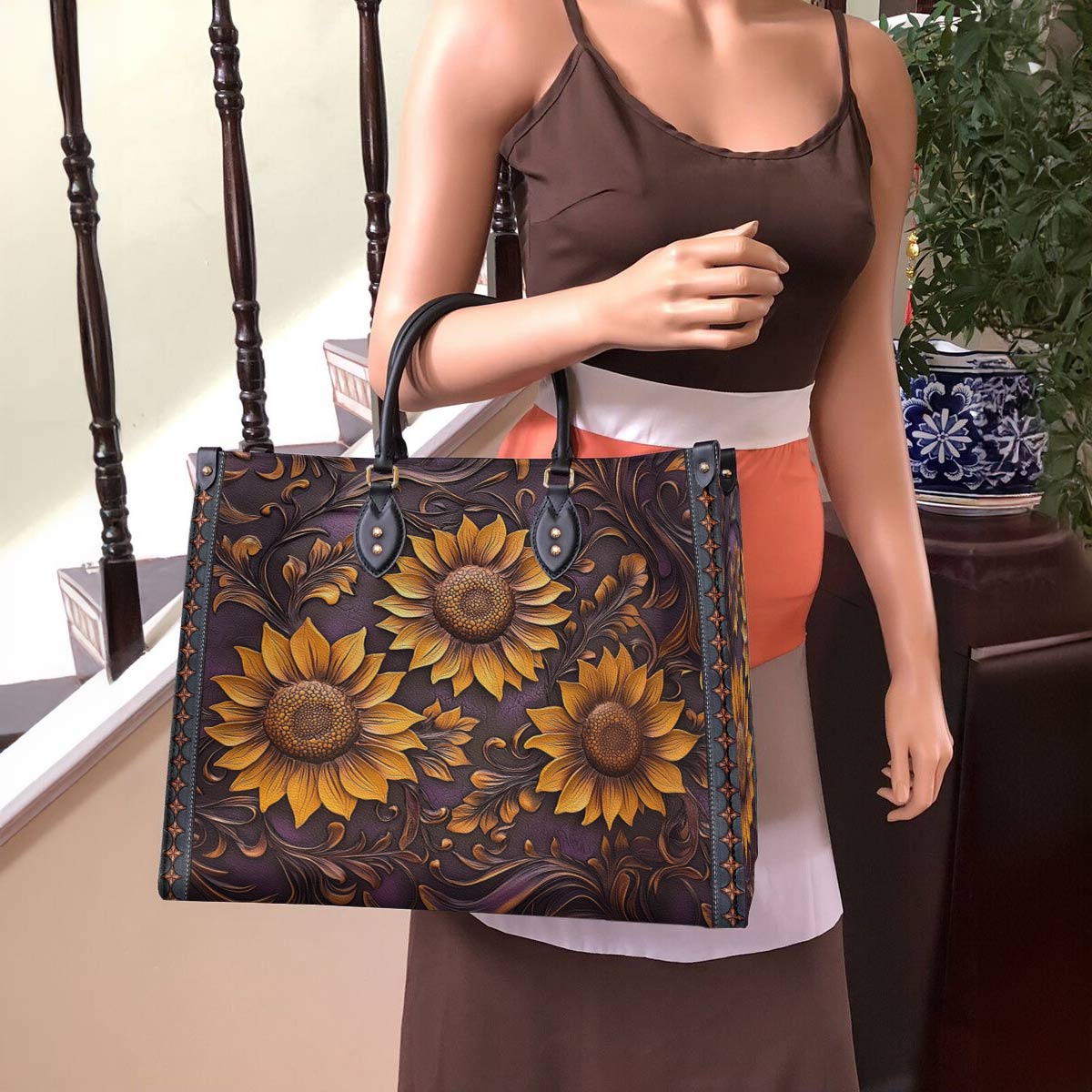 Lorva Leather Bag Sunflower Hope Love