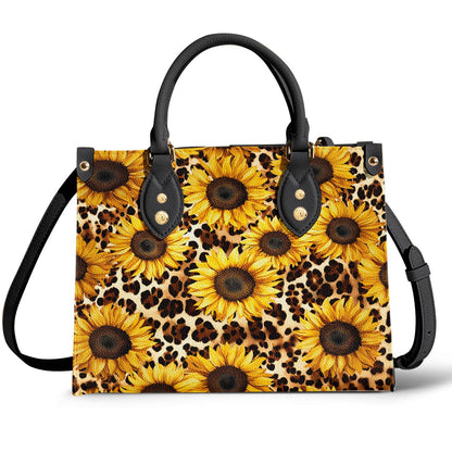 Lorva Leather Bag Leopard Sunflowers