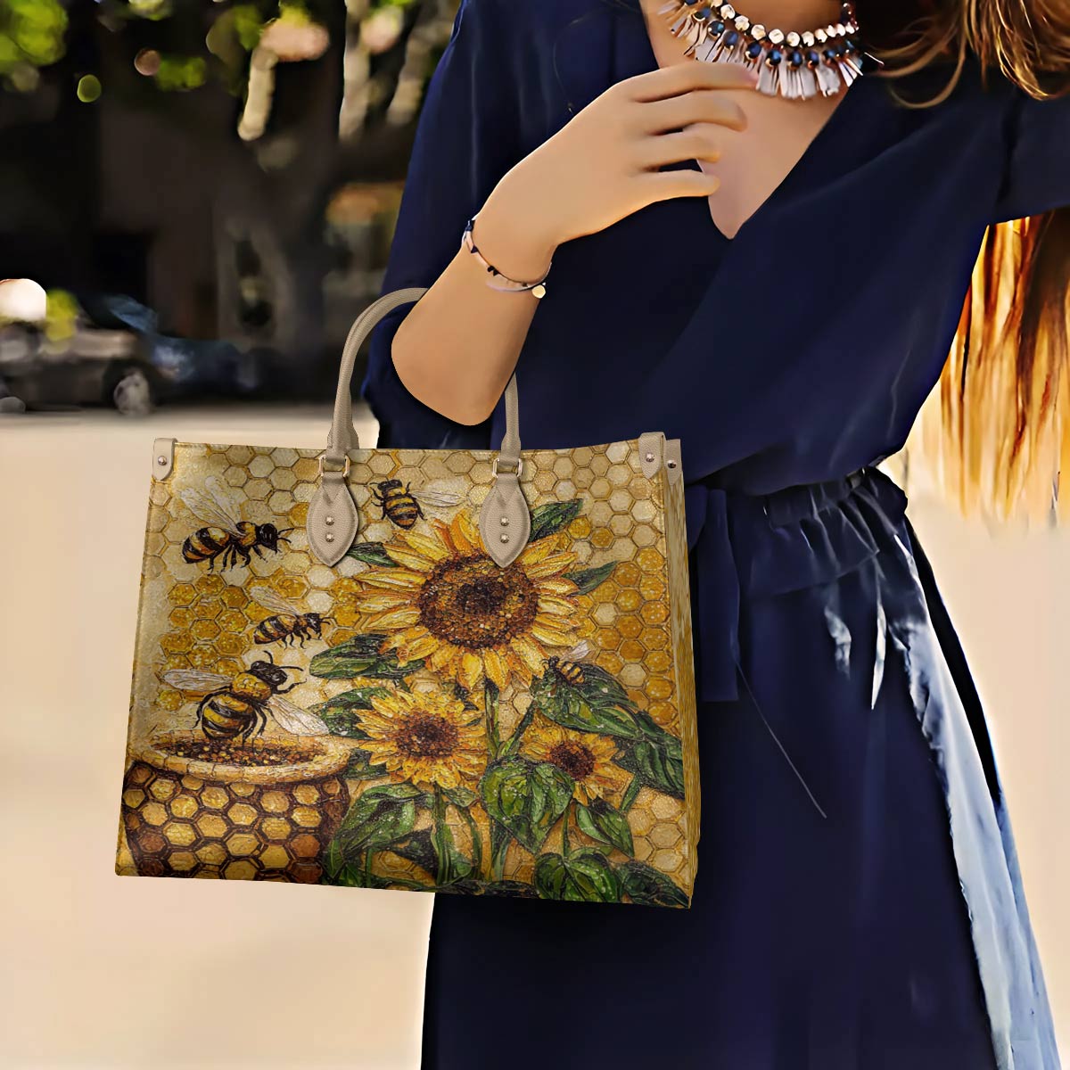 Lorva Leather Bag Bee Sunshine