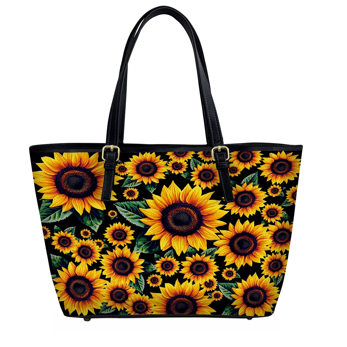 Lorva Sunflower Leather Tote Bag Summer Eclipse