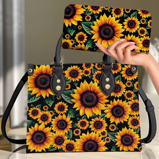 Lorva Sunflower Leather Bag Summer Eclipse