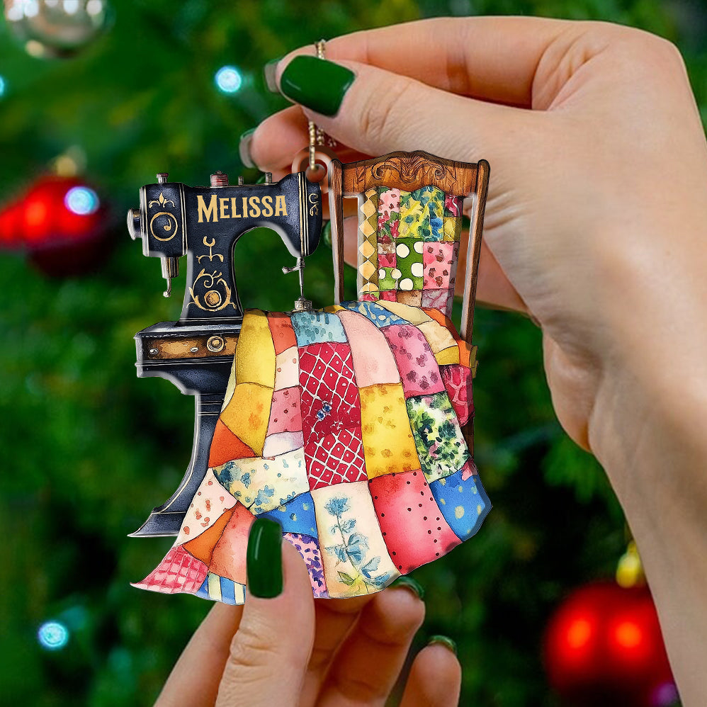 Lorva Sewing Personalized 2D Acrylic Ornament Sew Merry
