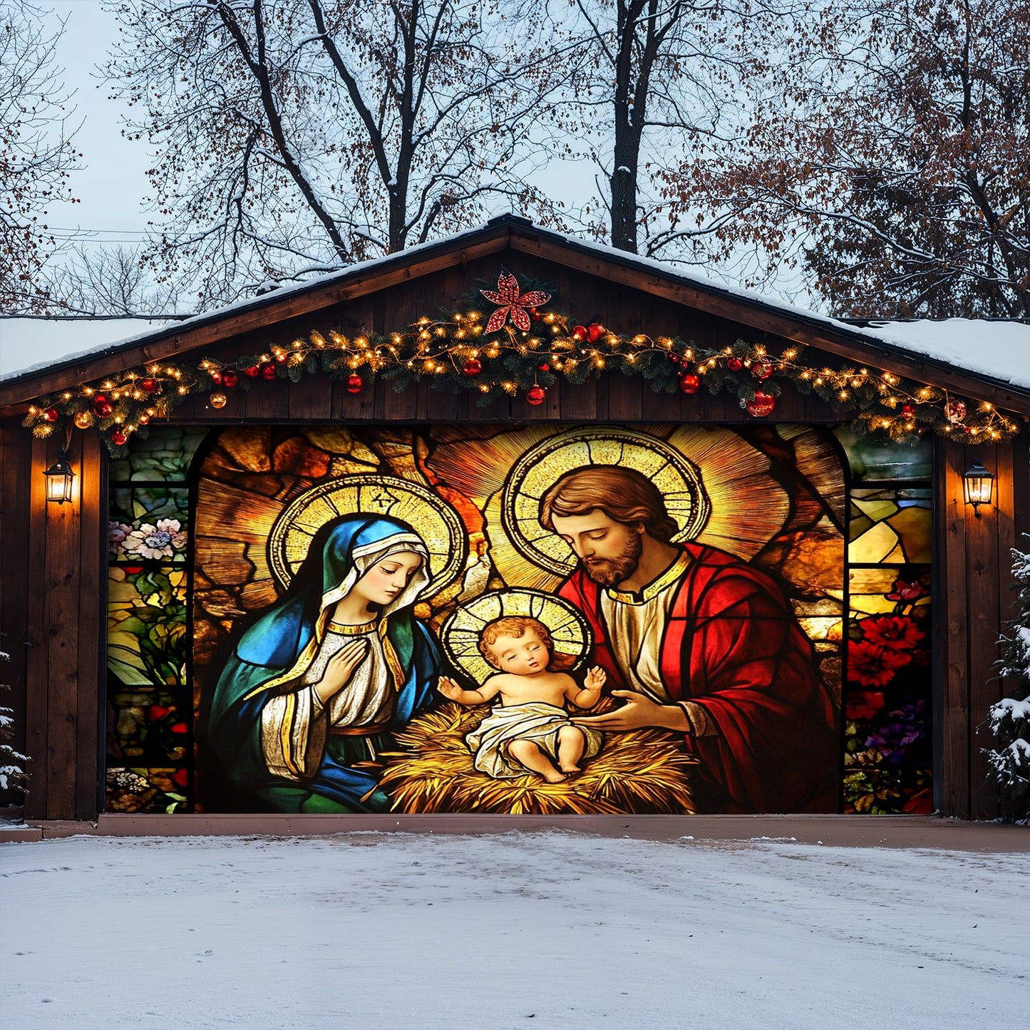 Lorva Garage Door Banner Decoration Holy Lovely