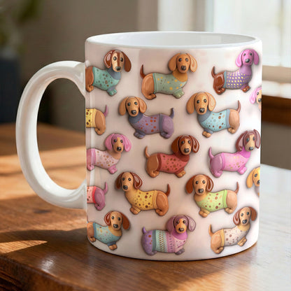 Lorva Flat Print Mug Beautiful Pretty Dachshunds