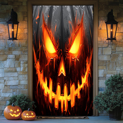 Lorva Halloween Door Cover Horror Pumpkin Face