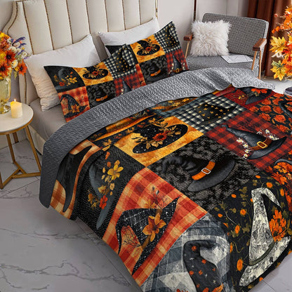 Witch Lorva All Season Quilt 3-Piece Set Autumn Witch Hats