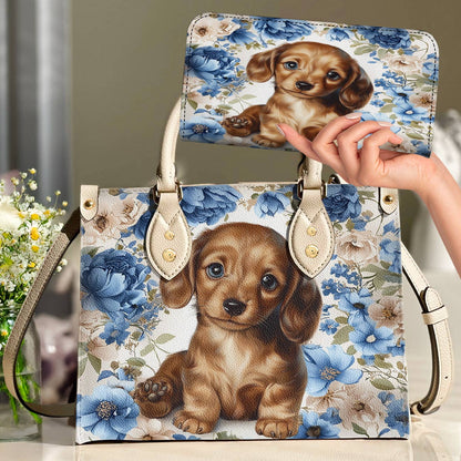 Lorva Dachshund Leather Bag Cute Woof In Bloom