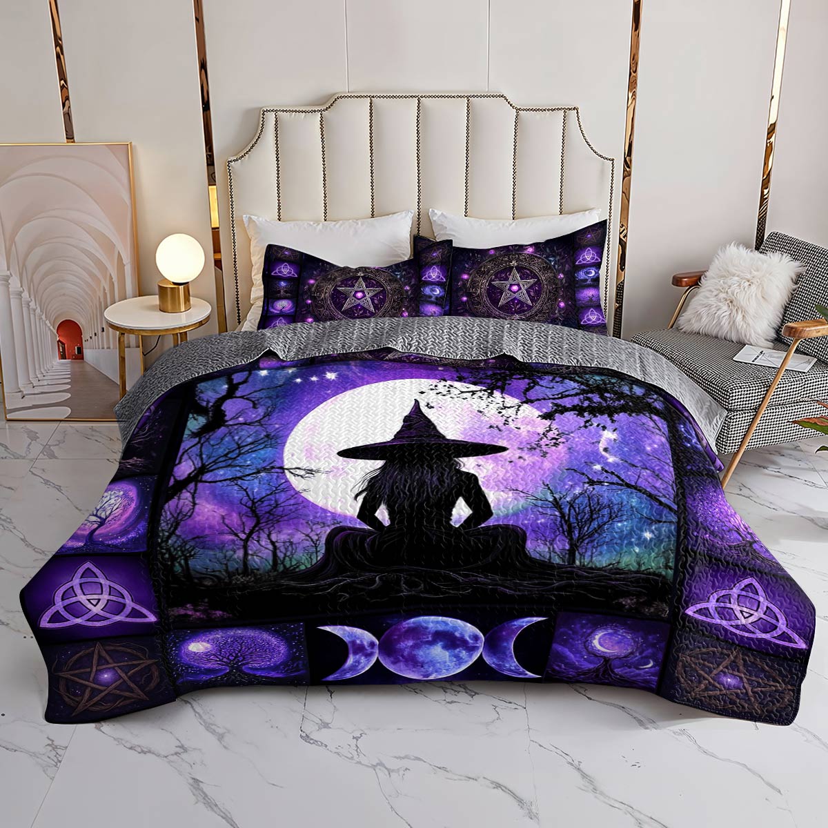 Witch Lorva All Season Quilt 3-Piece Set Lunar Magic