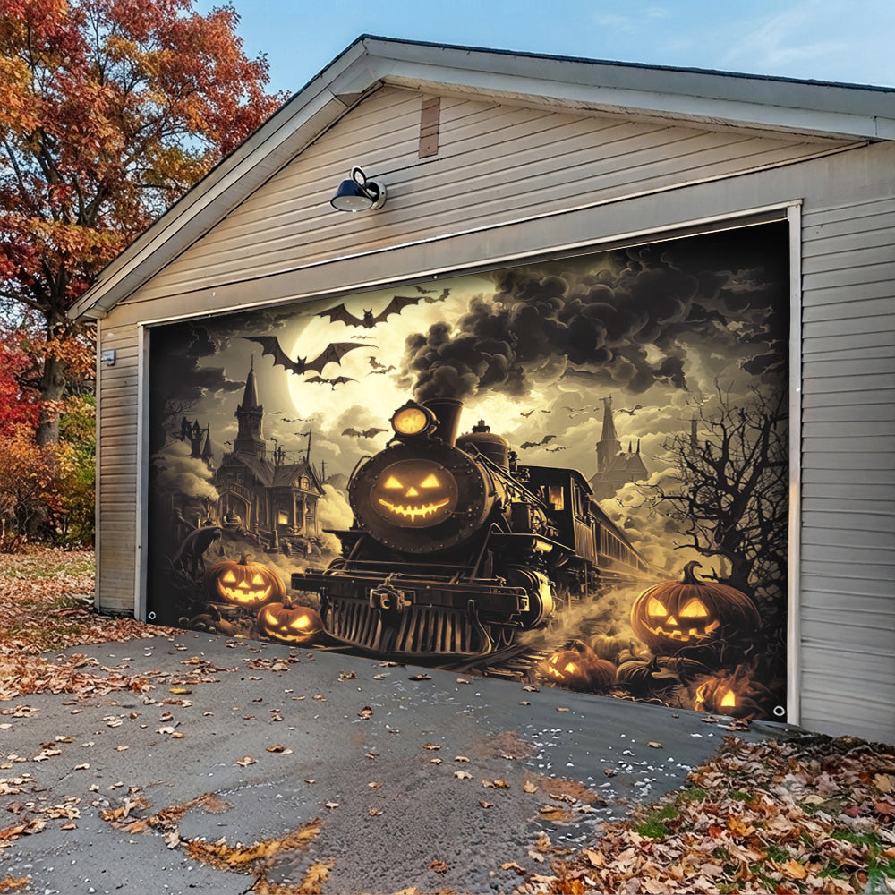 Lorva Halloween Garage Door Banner Decoration Pumpkin Express Halloween