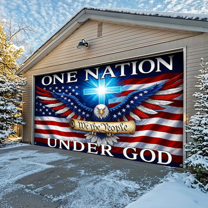 Lorva Patriotic Garage Door Banner Decoration In God We Stand