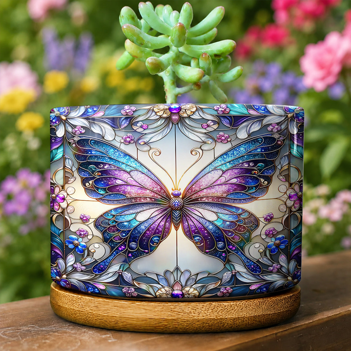 Lorva Ceramic Plant Pot Mysterious Butterfly