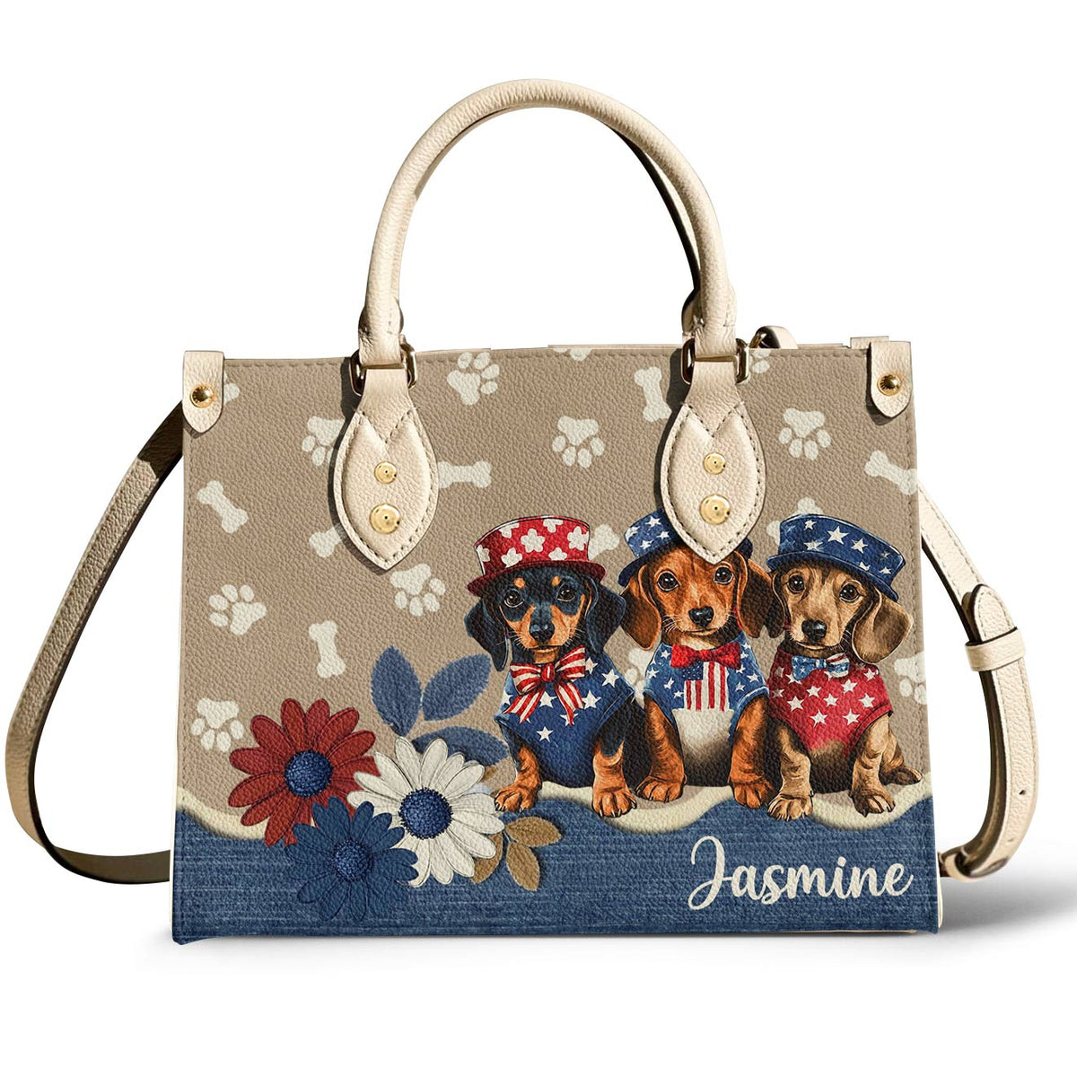 Lorva Leather Bag Personalized Happy Independence Day
