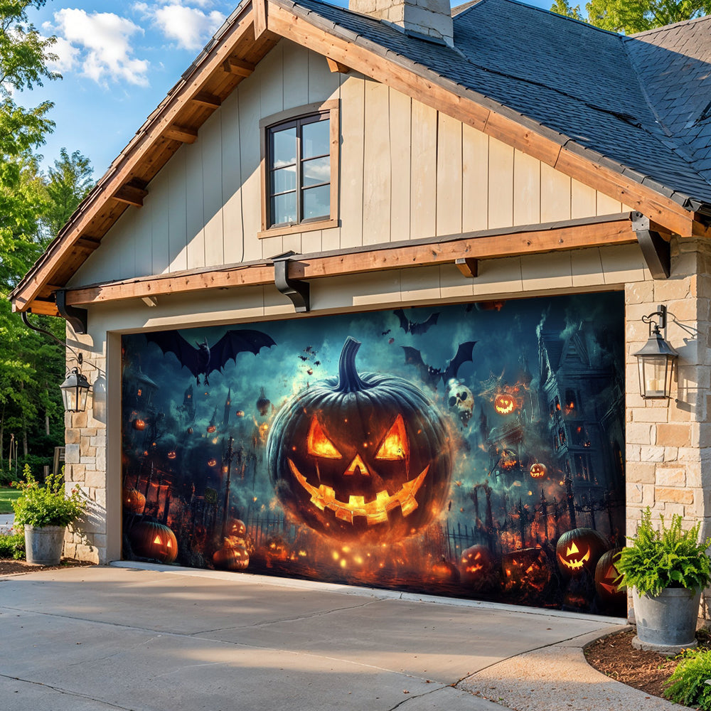 Lorva Halloween Garage Door Banner Decoration The Dark Pumpkin Kingdom