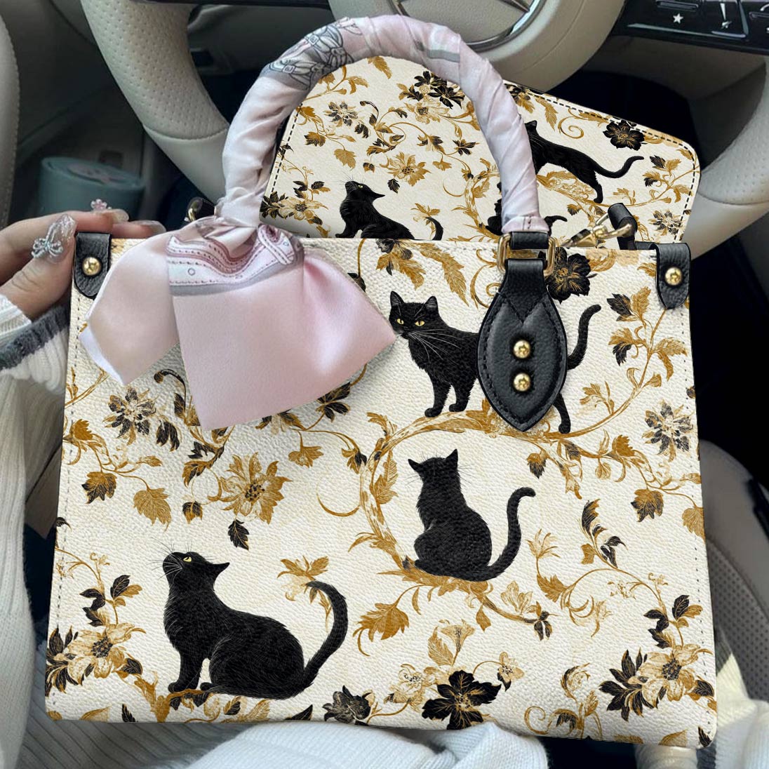 Lorva Leather Bag Midnight Black Cats