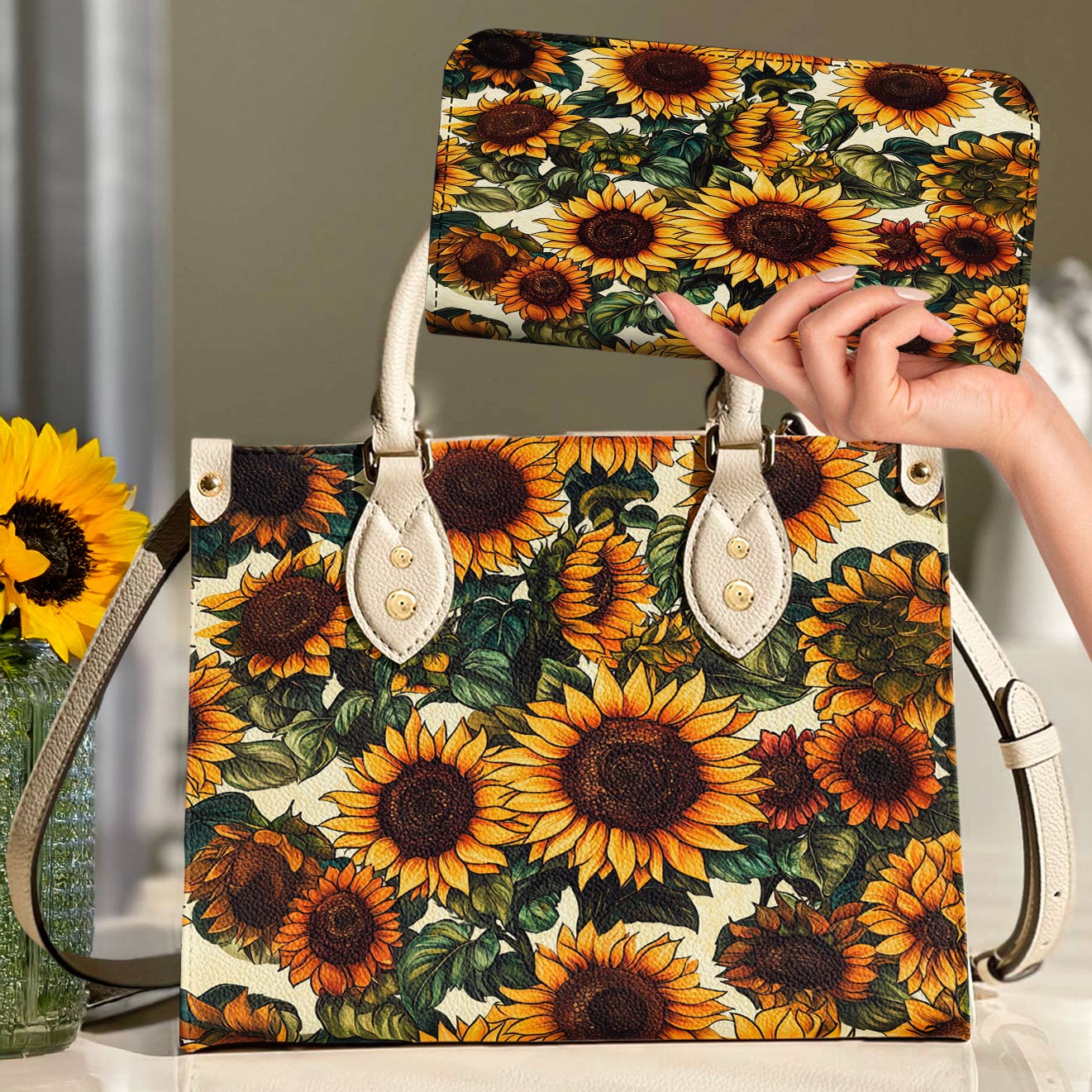 Lorva Leather Bag Vintage Sunflower