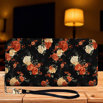 Lorva Leather Wallet Midnight Rose Elegance
