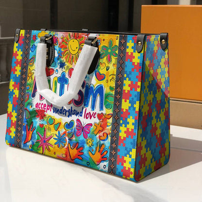 Lorva Leather Bag Autism Accept Understand Love