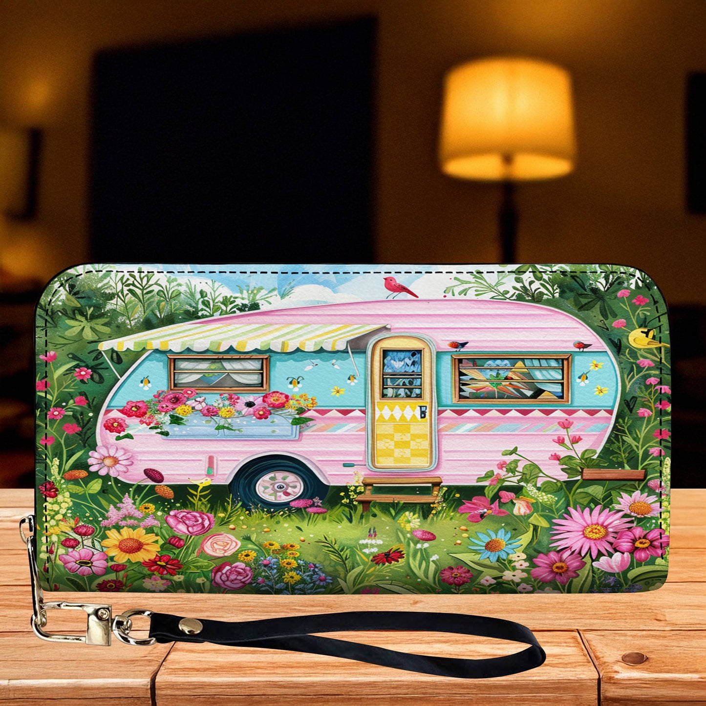 Lorva Leather Wallet Happy Camper