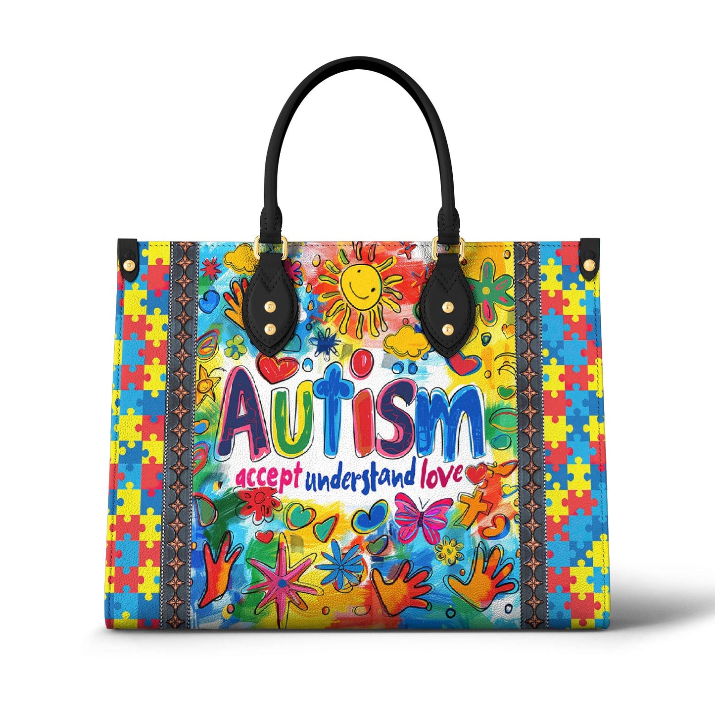 Lorva Leather Bag Autism Accept Understand Love
