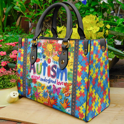 Lorva Leather Bag Autism Accept Understand Love