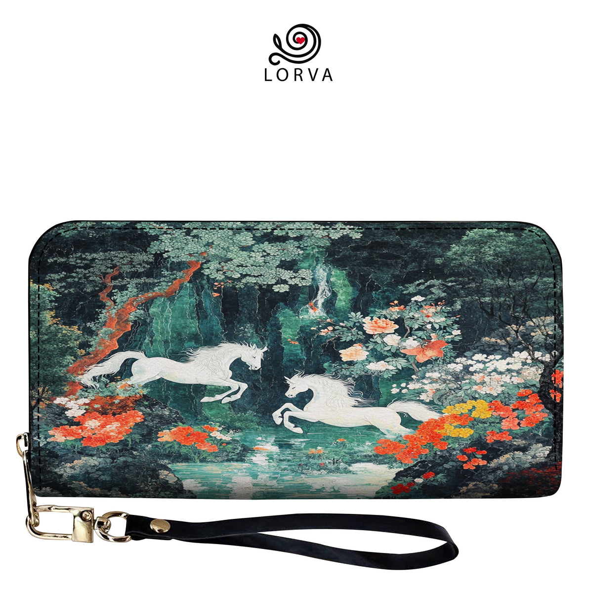 Lorva Horse Leather Wallet Emerald Canopy Dreams