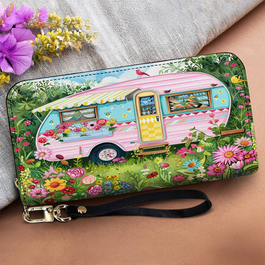 Lorva Leather Wallet Happy Camper