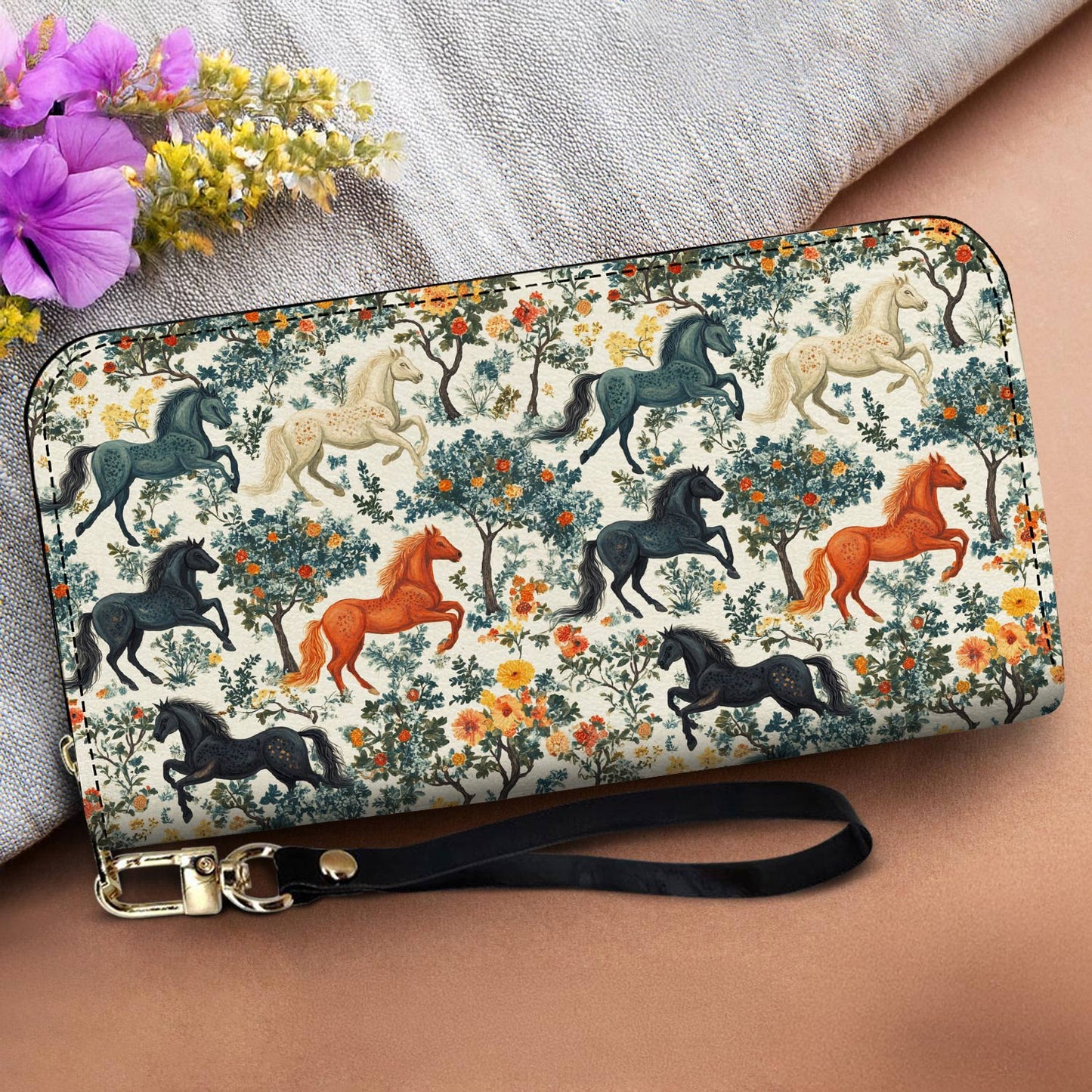 Lorva Horse Leather Wallet Mystic Forest Ride