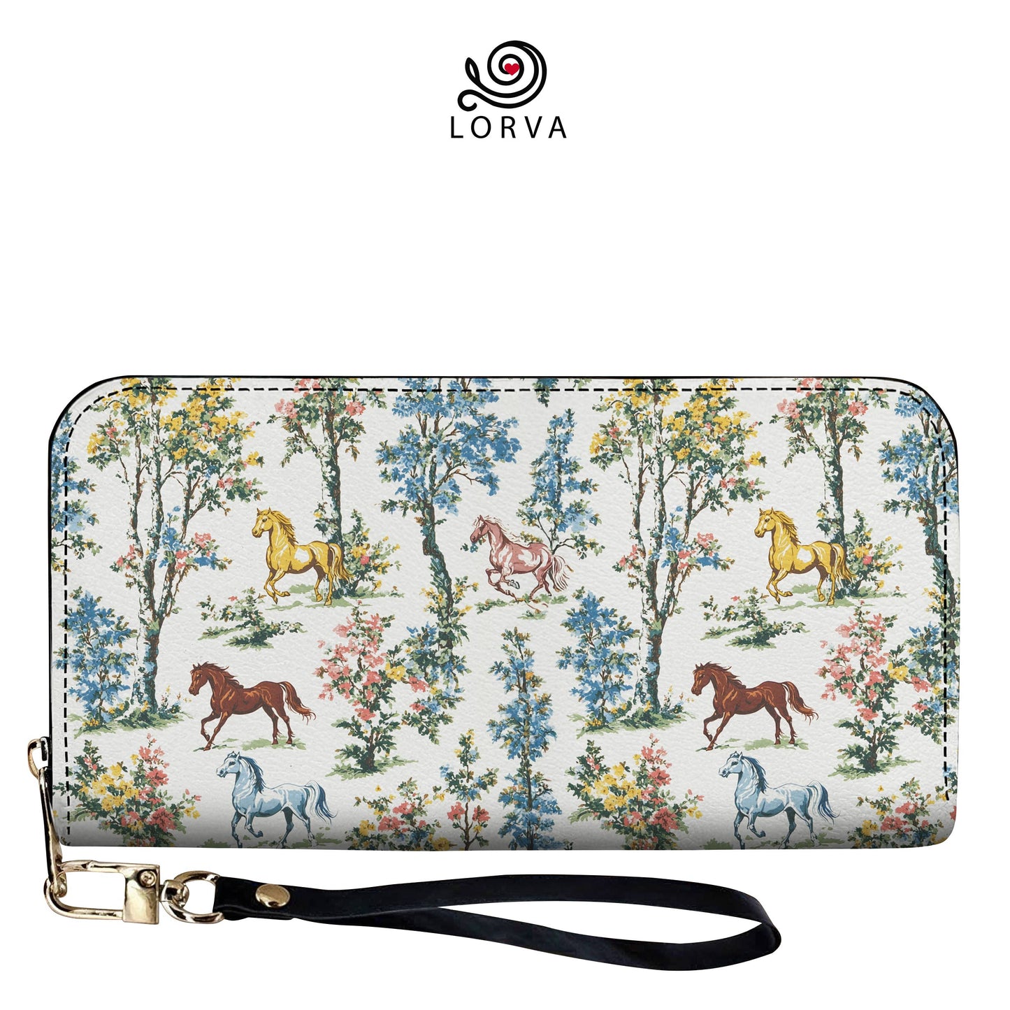 Lorva Leather Wallet Dreamy Horse Garden