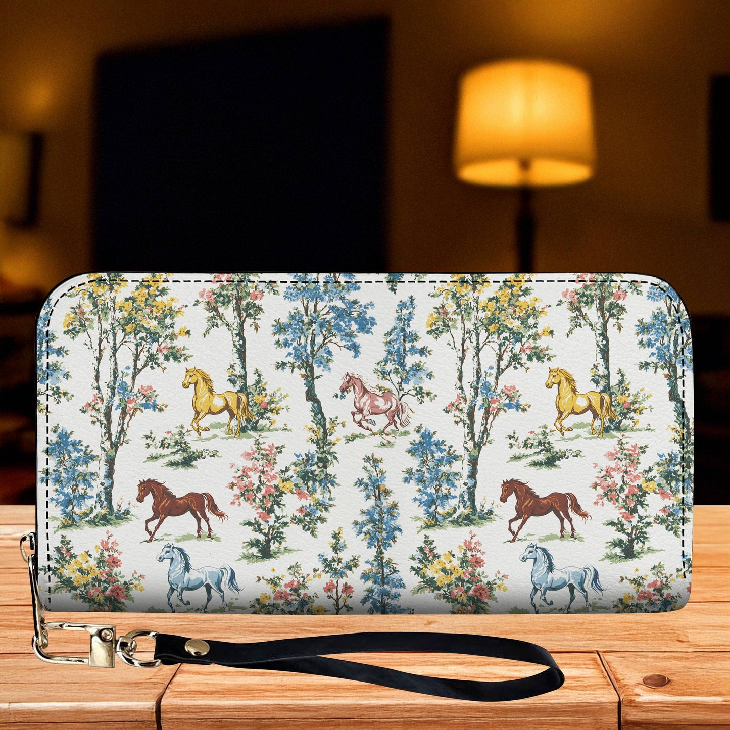 Lorva Leather Wallet Dreamy Horse Garden