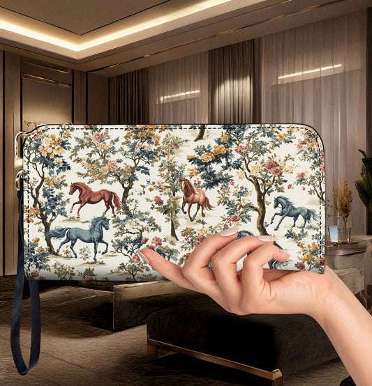 Lorva Horse Leather Wallet Vintage Horse Bloom