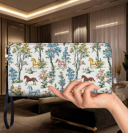 Lorva Leather Wallet Dreamy Horse Garden