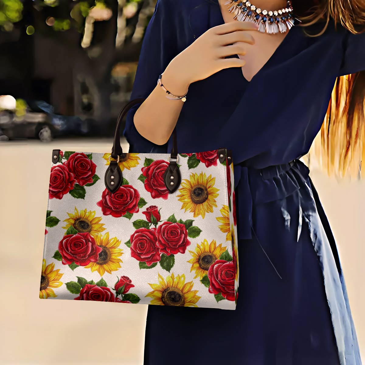 Lorva Leather Bag Blooming Elegance