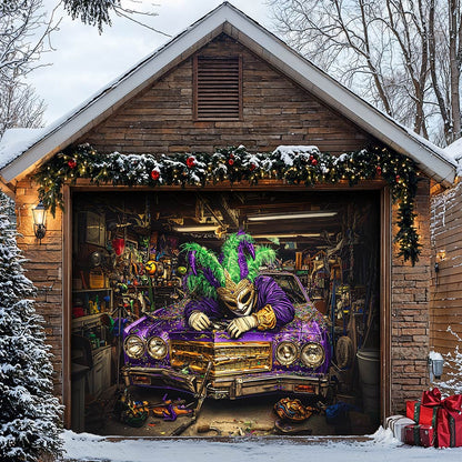 Lorva Garage Door Banner Decoration Mardi Gras Workshop
