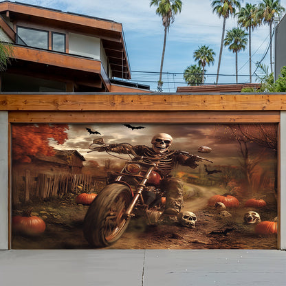Lorva Halloween Garage Door Banner Decoration The Grim Biker